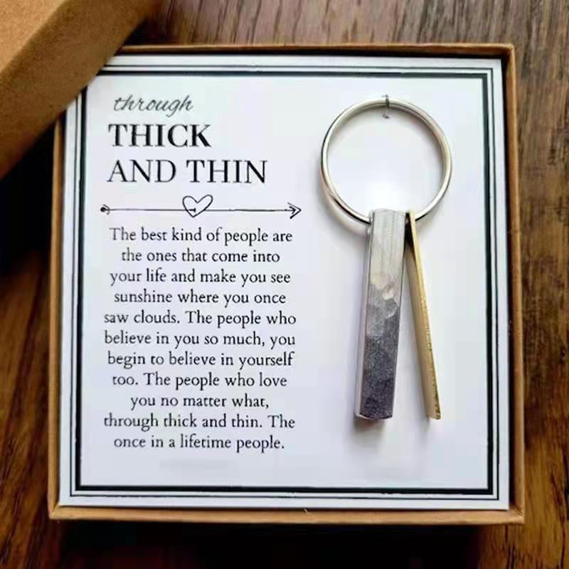 Couples Romantic Thick And Thin Keyring